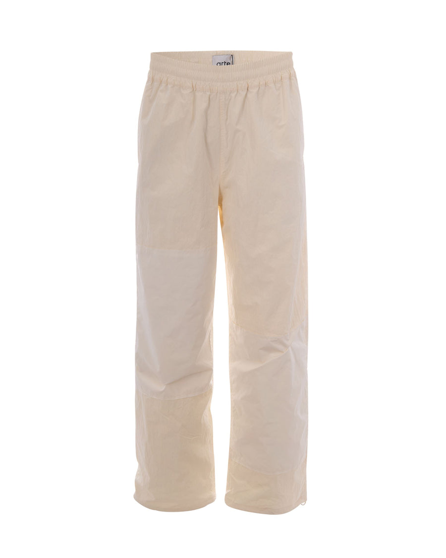 Trousers Track Squared Cream Nylon