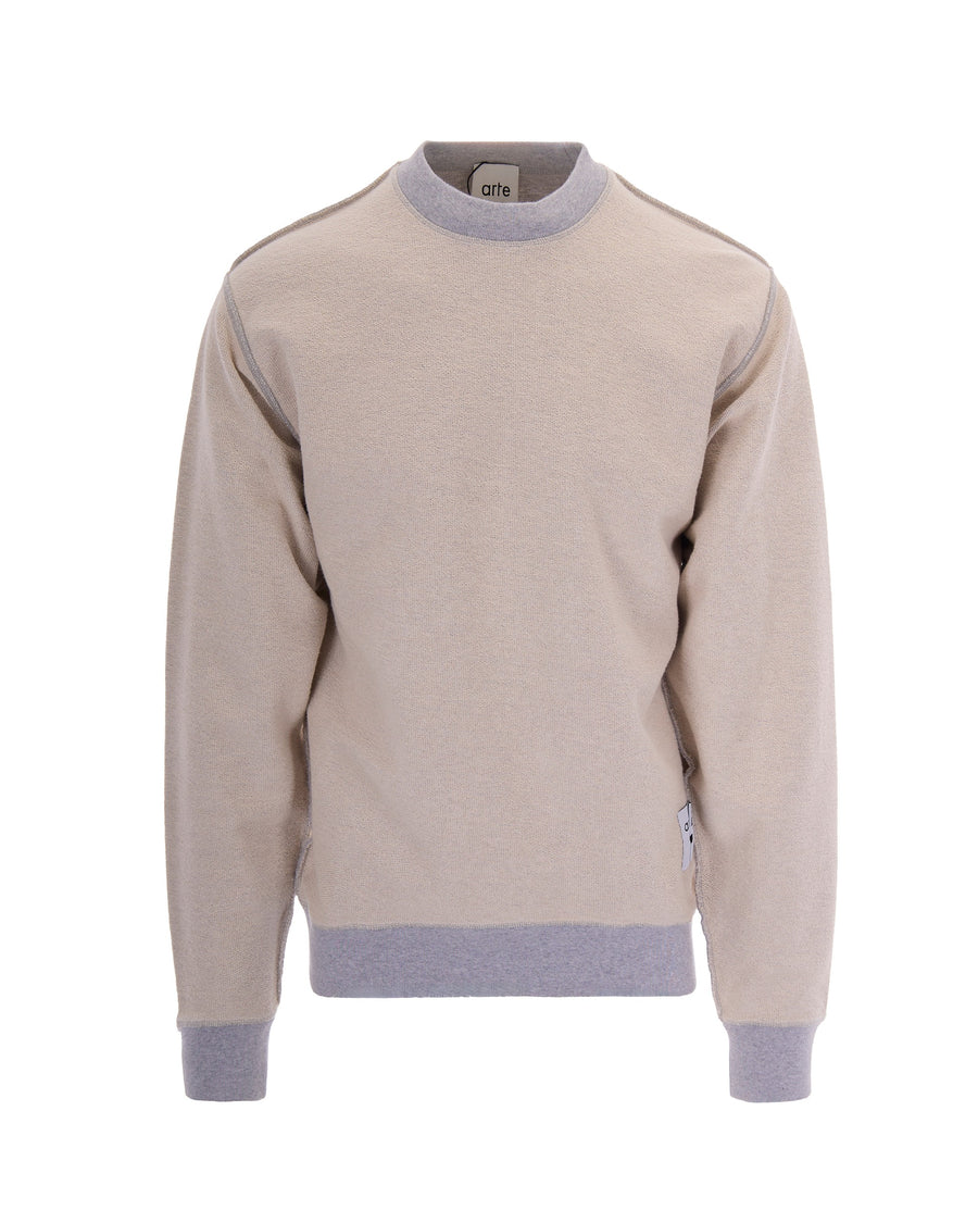 Reversible Crewneck Sweatshirt Grey Cotton Sweatshirts