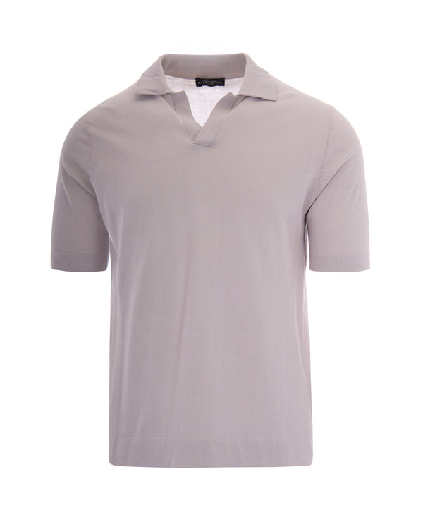 Polo Open Collar Grey Stone Cotton Shirts