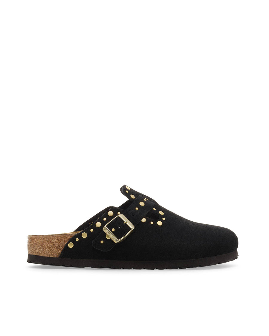 Clogs Boston Suede Black Slippers