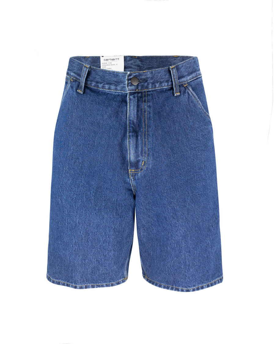 Bermuda Shorts Single Knee Stone Washed Blue Cotton 'smith' Denim