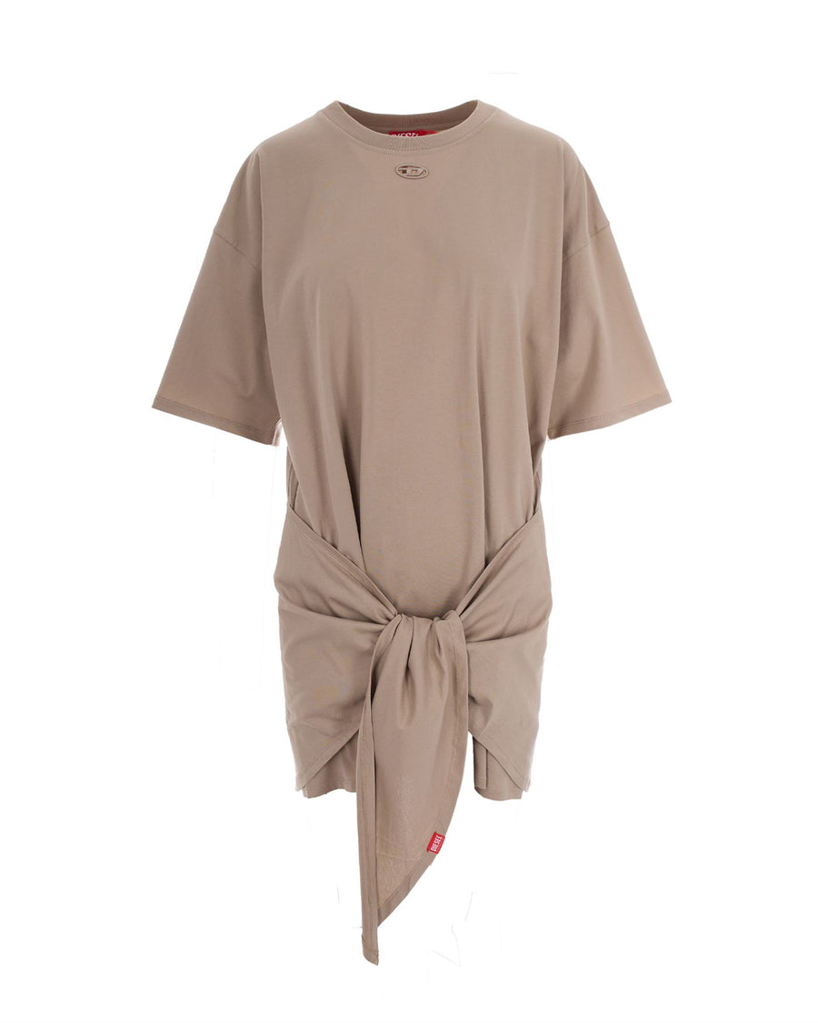 Dress D-Eivor Beige Neutral Tones Cotton; Rib Cotton Evening Suits