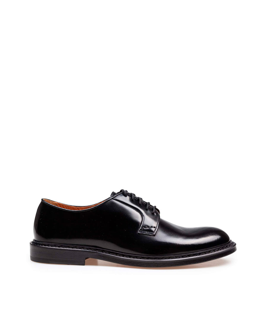 Derby Shoes Black Calfskin Lace-up