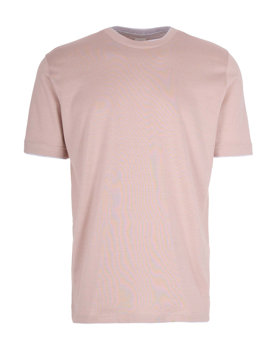 Crew-Neck T-Shirt Powder Light Grey Cotton T-shirts