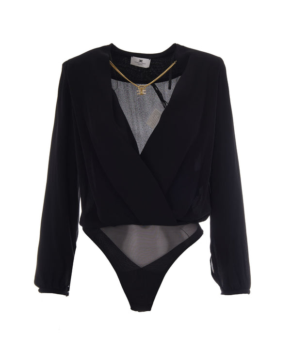 Bodysuit Georgette Black Viscose Tops