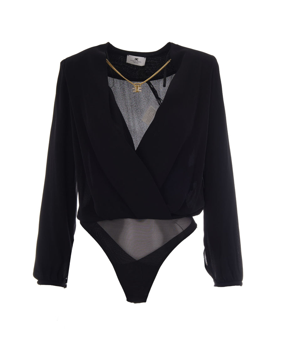 Bodysuit Georgette Black Viscose Tops