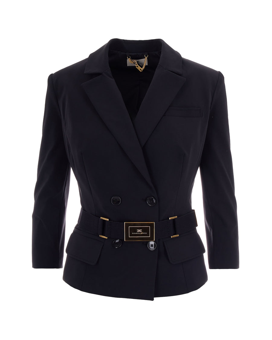 Blazer Technical Stretch Fabric Black Polyamide Jacket