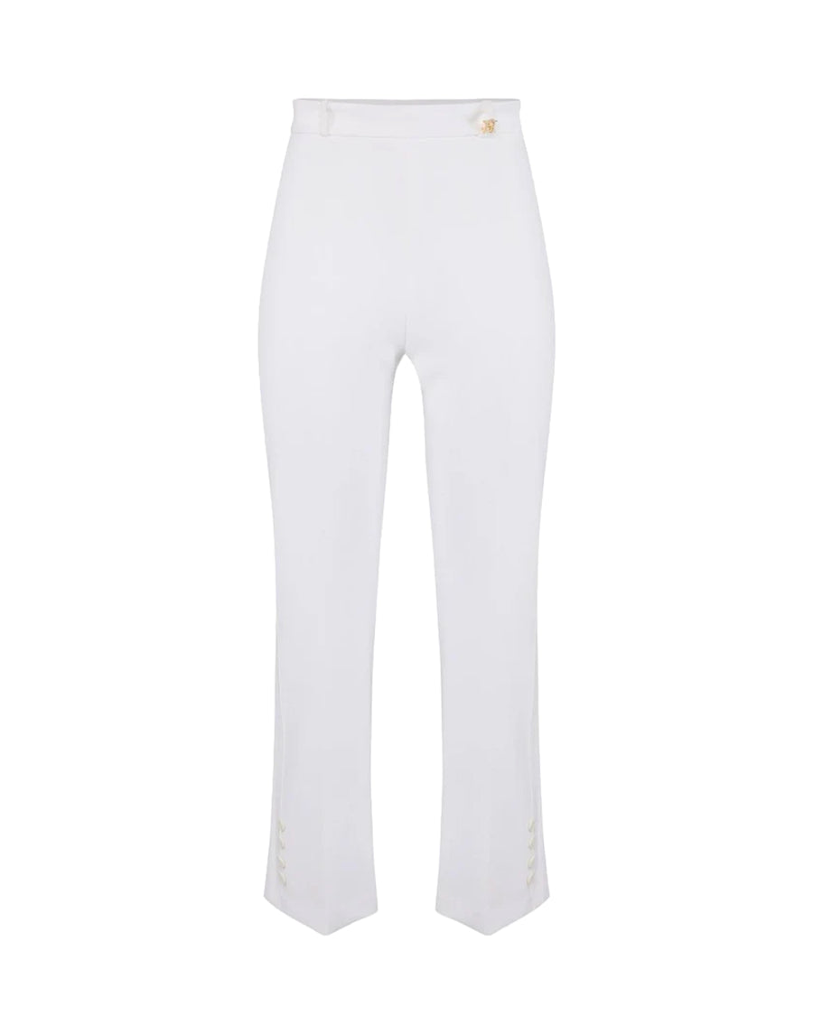 Trousers Doppio Crepe Ivory Polyester