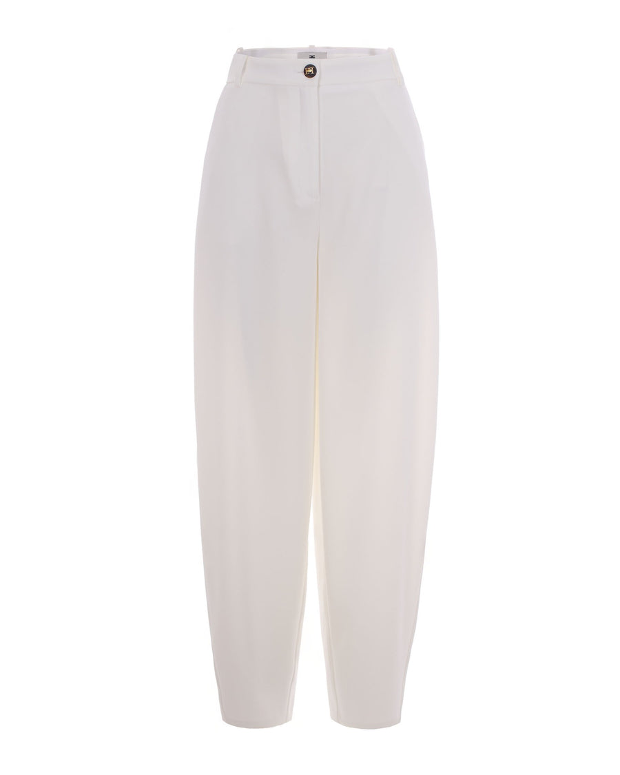 Trousers Crepe, Ivory Polyester