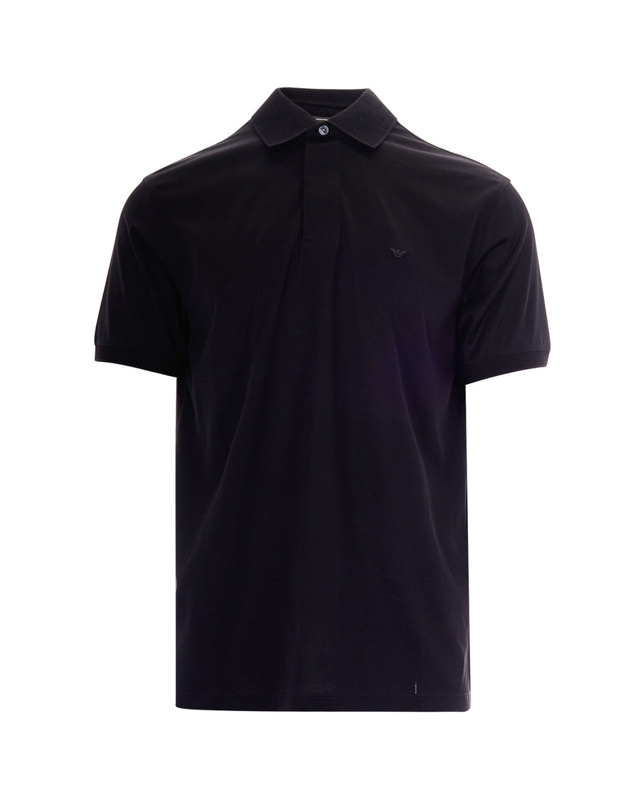 Polo Shirt Micro Acquila Black Beauty Fabric: Lyocell