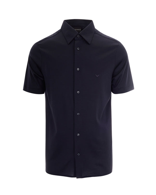 Shirt Slim Lyocell Blue Navy Fabric