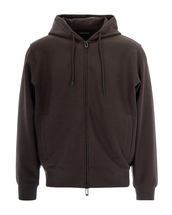 Sweatshirt Eagle All-Over Jacquard Brown External: Cotton Sweatshirts