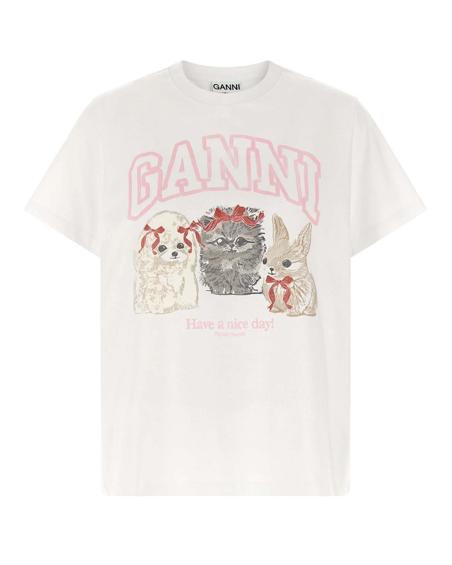 T-Shirt Animals Print Bright White Organic Cotton T-shirts & Jerseys