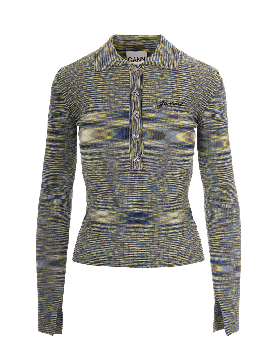 Polo Top Blazing Yellow Recycled Viscose Tops