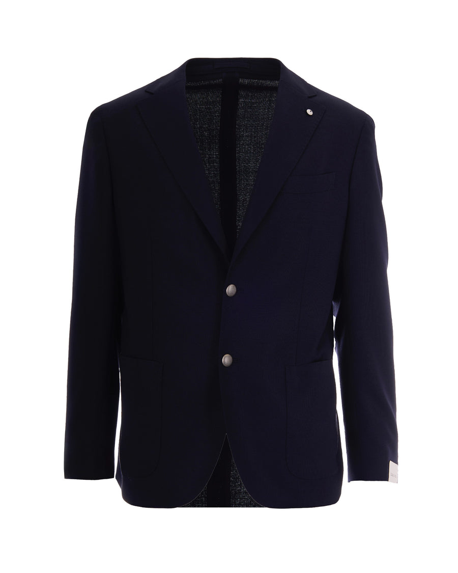 Unlined Blazer Blue Virgin Wool Jacket