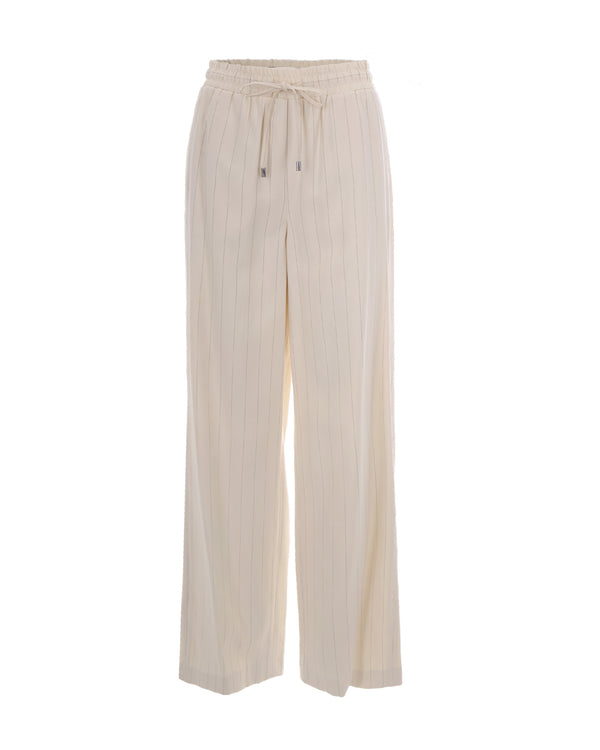 Trousers Gessato Cremino Stripe Cream Viscose