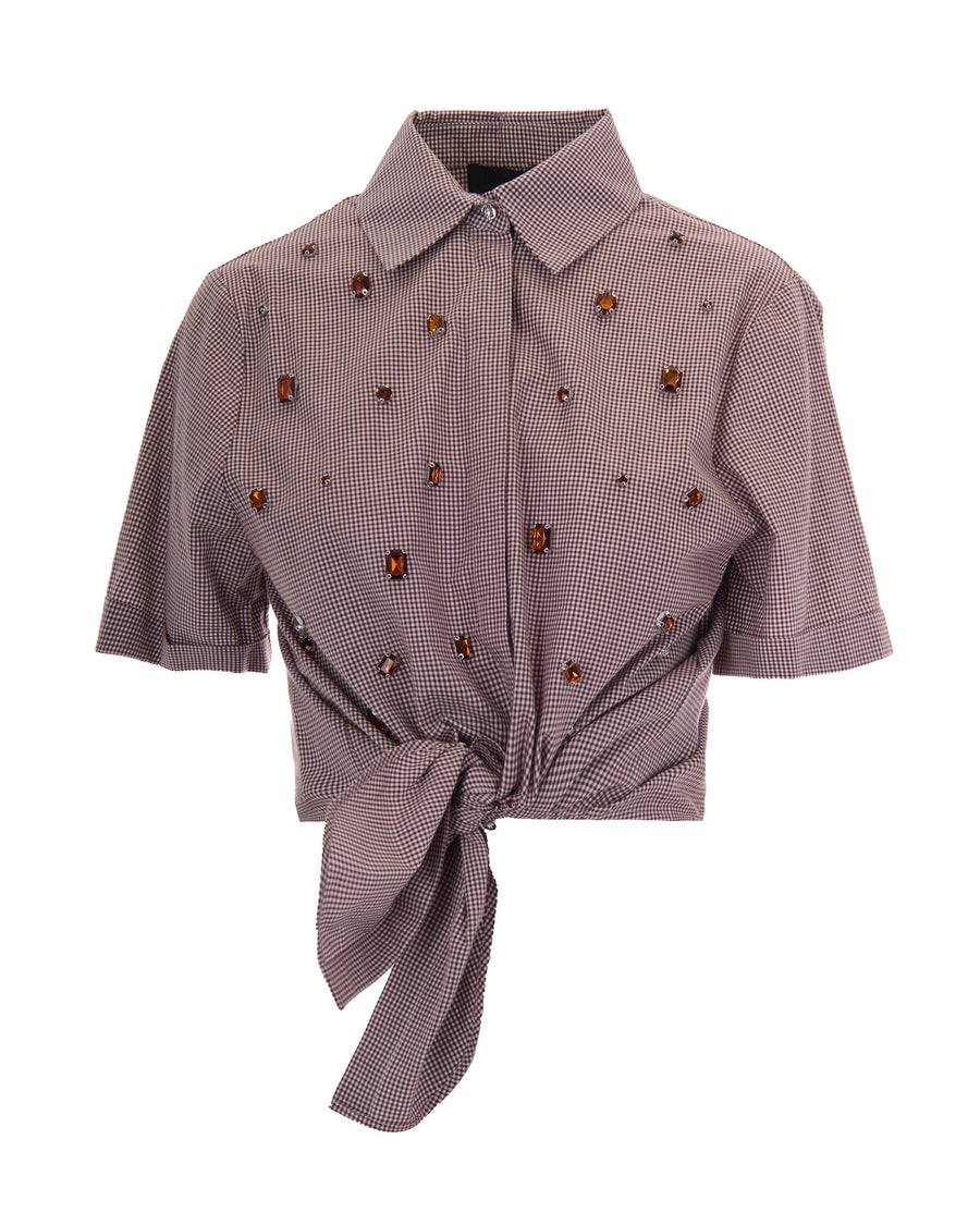 Shirt Vichy Chocolate Square Cotton