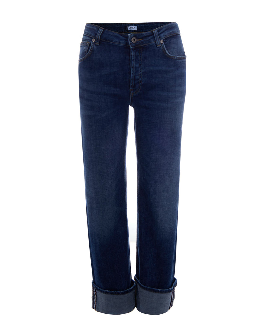 Straight Jeans Denim Blue Cotton