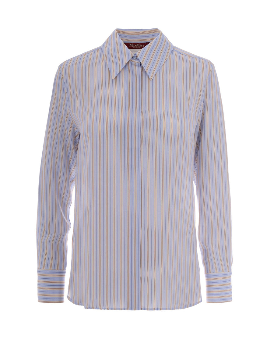 Shirt Righe Azzurra Sky Blue Silk