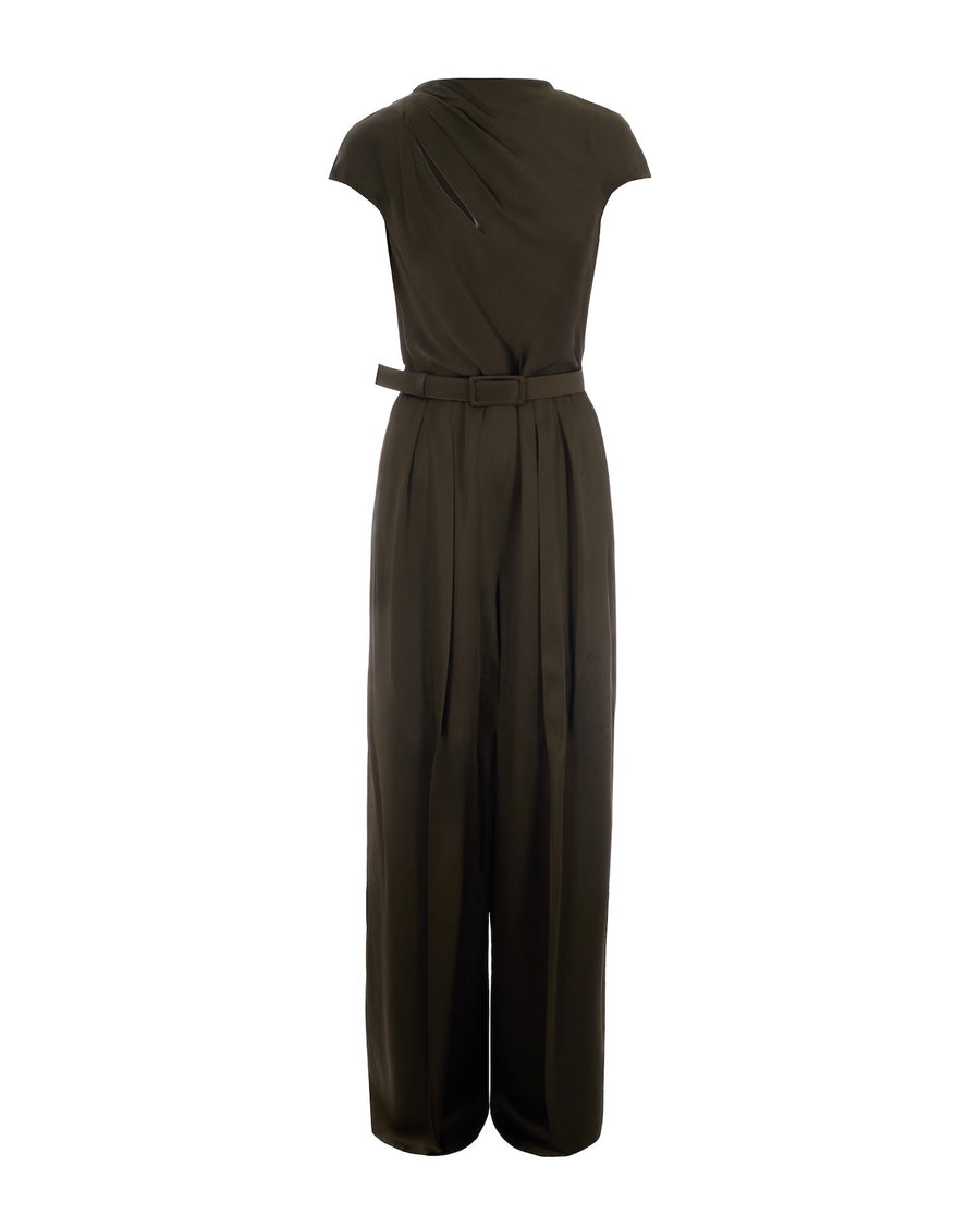 Jumpsuit Envers Satin Moss Green Acetate Evening Suits