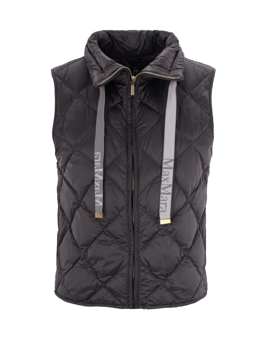 Quilted Gilet Dark Grey Polyamide Waistcoats & Gilets