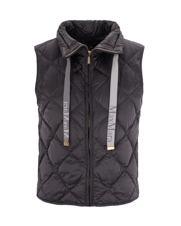 Quilted Gilet Dark Grey Polyamide Waistcoats & Gilets