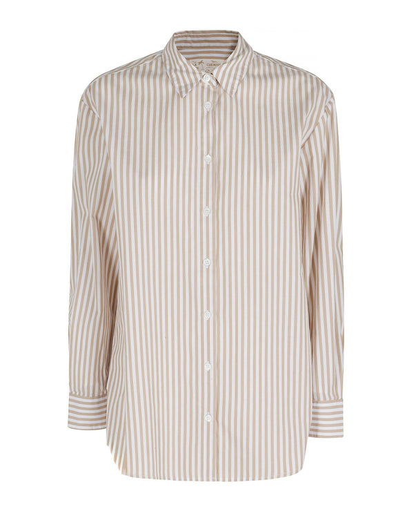 Shirt Brigitte Beige Striped Cotton