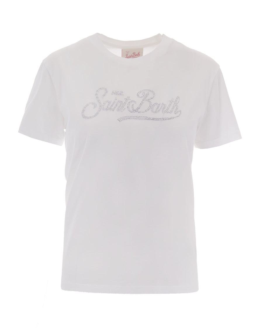 T-Shirt Emilie Strass White Cotton T-shirts & Jerseys