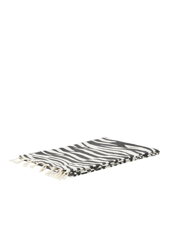 Beach Towel Foutas Zebra Skin Black Cotton Accessories