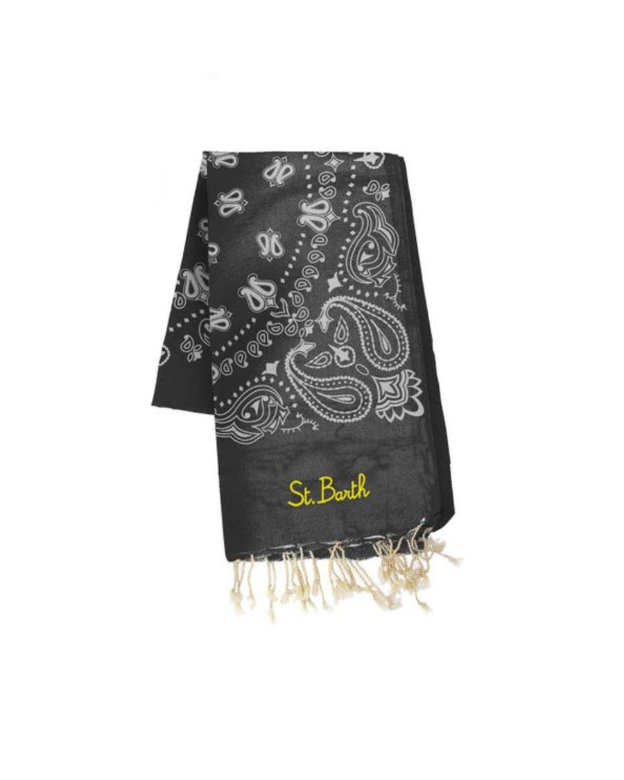 Beach Towel Foutas Bandana Black Cotton Accessories