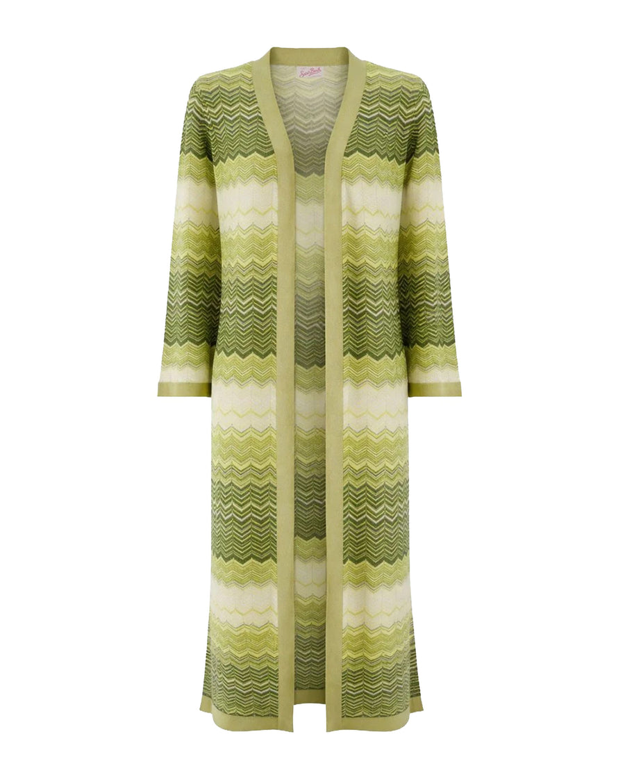 Long Cardigan Tonia Sea Wave Lurex Viscose Jumpers