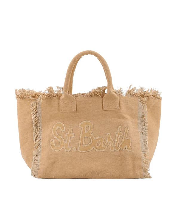 Shoulder Bag Vanity Patch Beige Cotton