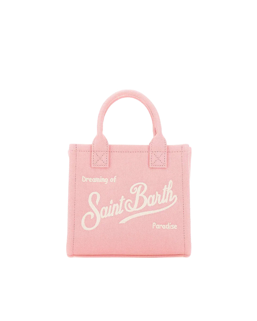 Handbag Vanity Mini Pink Canvas Cotton Handbags