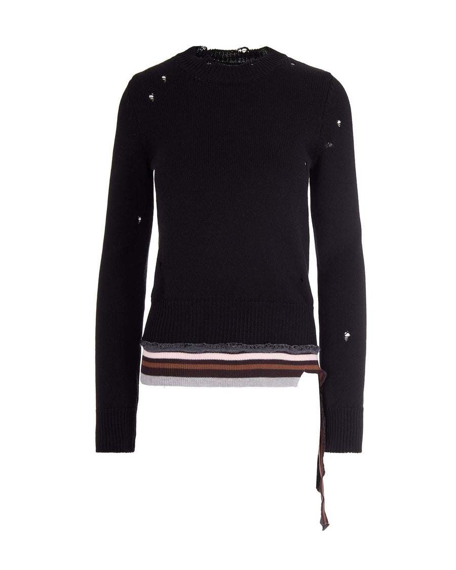 Jumper Ribbed Destroyed Black-Multicolour Black/multicolour Cotton Jumpers
