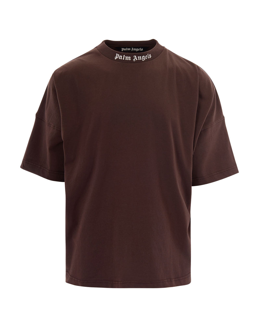 T-Shirt Classic Logo Brown-Off White Brown/off Cotton T-shirts