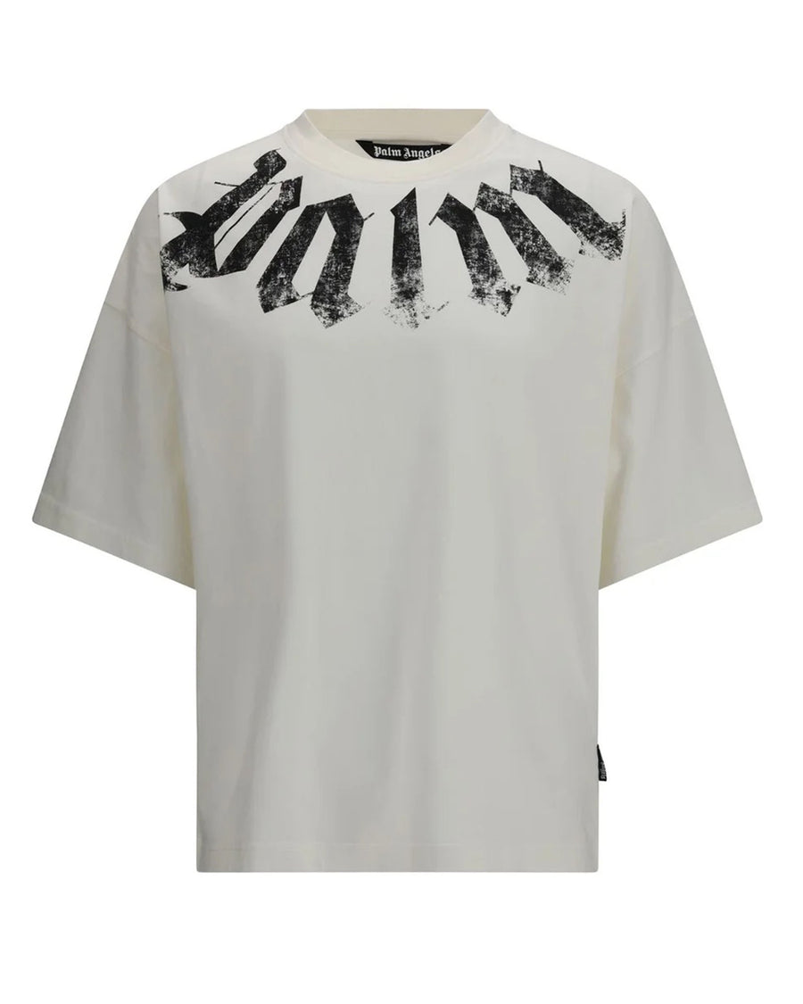T-Shirt Big Neck Logo Off White-Black White/black Cotton T-shirts