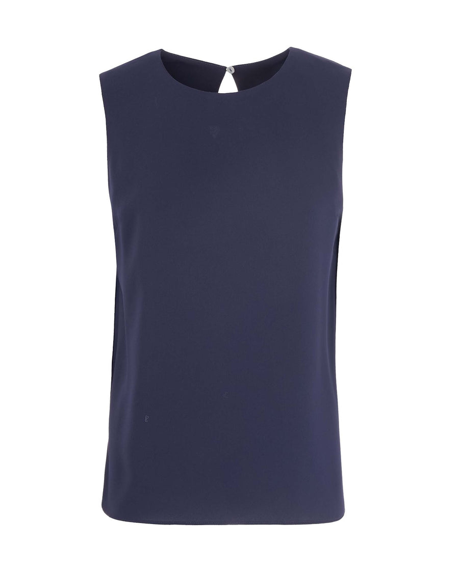 Blouse Basic Blue Polyester Blouses