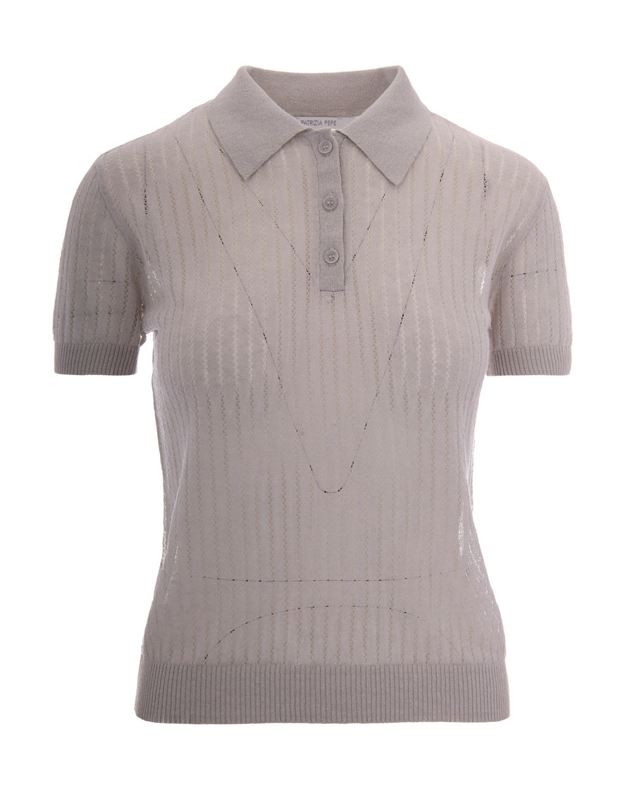 Polo Shirt Jacquard Fresh Grey Jumpers