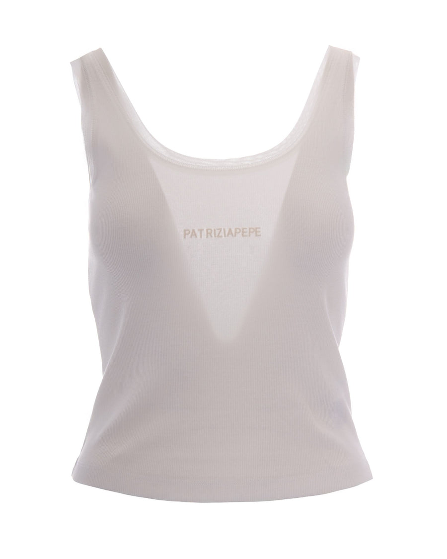Sleeveless Top White Vests & Tank Tops