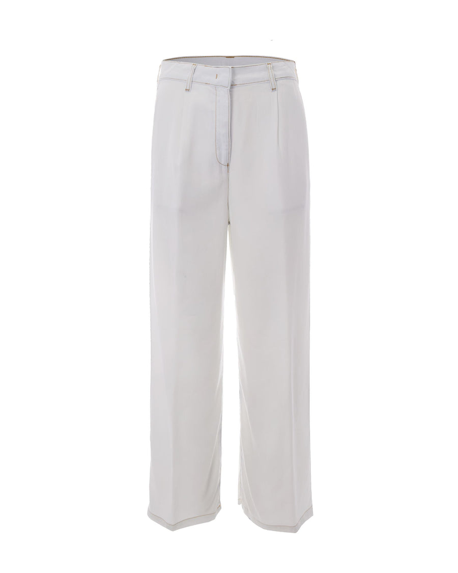 Jeans Wide Leg Tencel Super Bleach White Lyocell