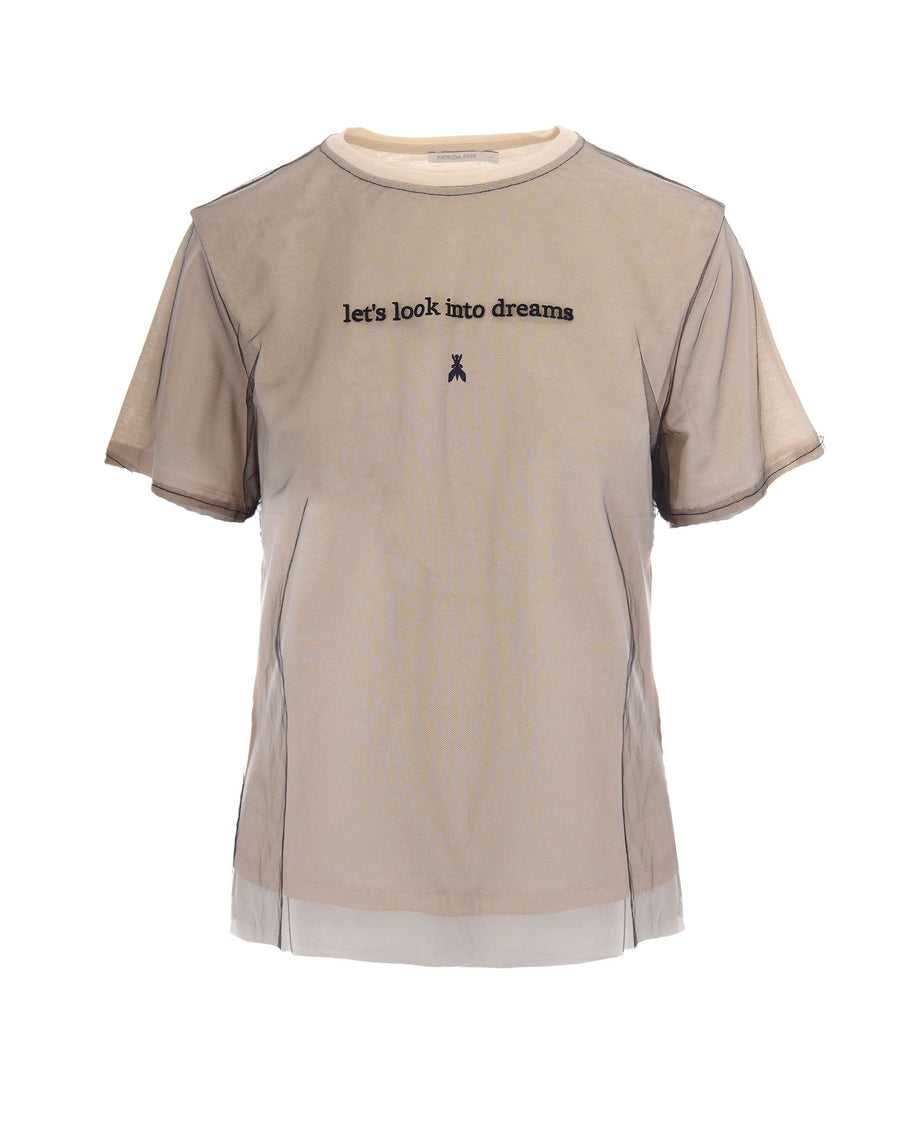 T-Shirt Double Layer Warm Ivory-Black Ivory/black T-shirts & Jerseys