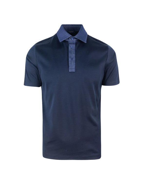 Polo Shirt Aqua Touch Blue Cotton
