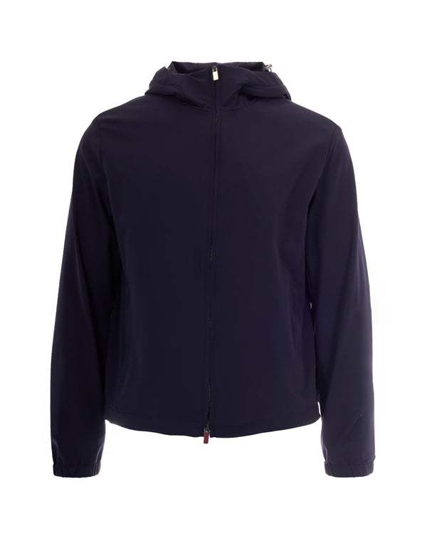 Hooded Jacket Dynamic Blue Outside: Nylon