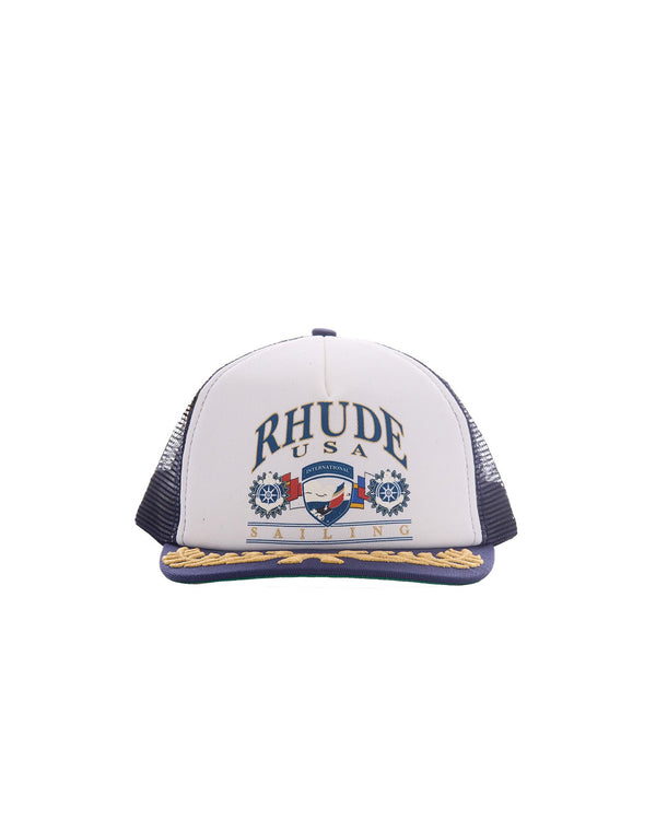 Trucker Cap Usa Sailing Navy-White Navy/white Cotton; Contrast: Polyester Hat