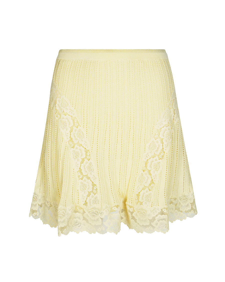 Knit Pointelle Skirt Yellow Main: Viscose