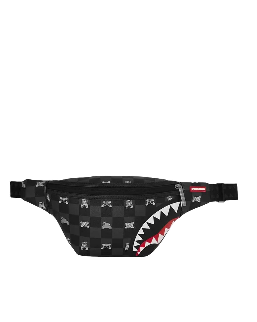 Belt Bag Peeking Character Check Grey