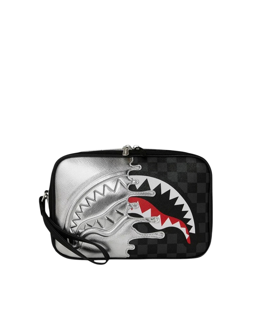 Clutch Toilery Silver Side Drip Polyvinyl Chloride Bags