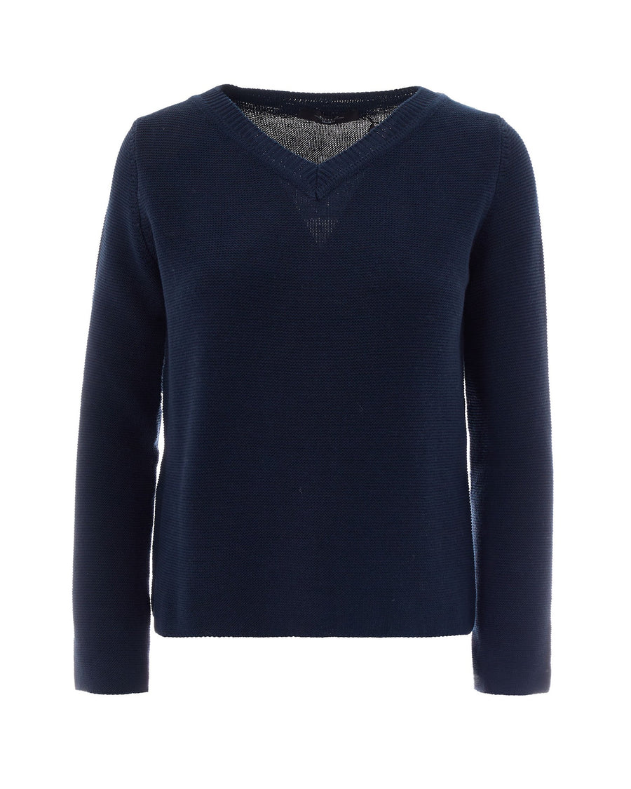Boxy Knit Jumper Blue Cotton Jumpers