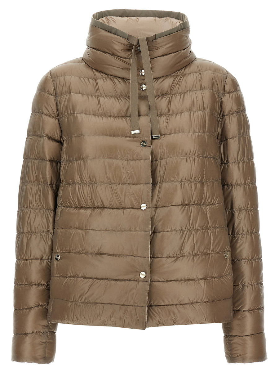 Herno Reversible Quilted Nylon Down Jacket — Beige