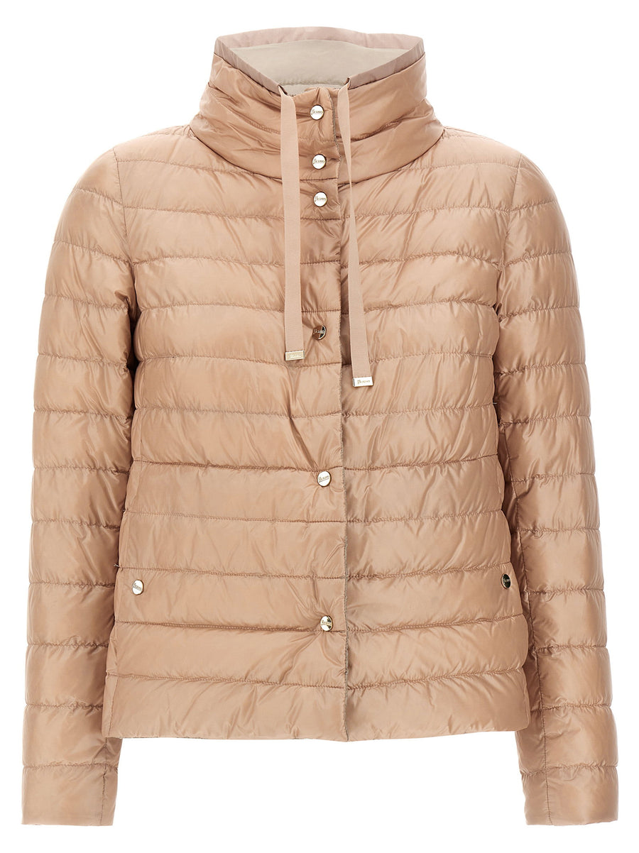 Herno Reversible Quilted Nylon Down Jacket — Beige